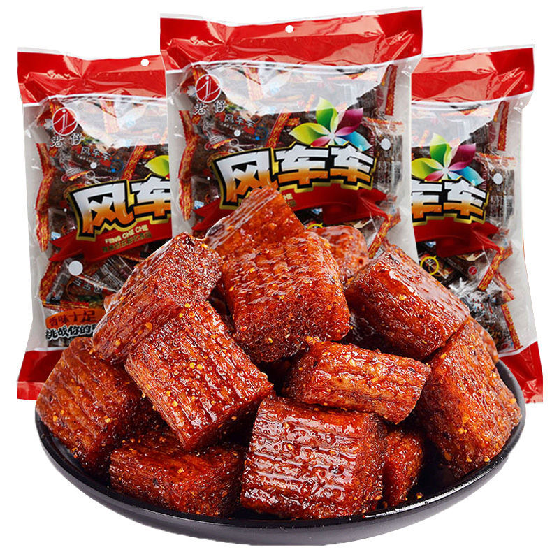 君仔 風(fēng)車車大刀肉辣條 湖南特產(chǎn)小時候兒時麻辣零食整箱 風(fēng)車車*3袋